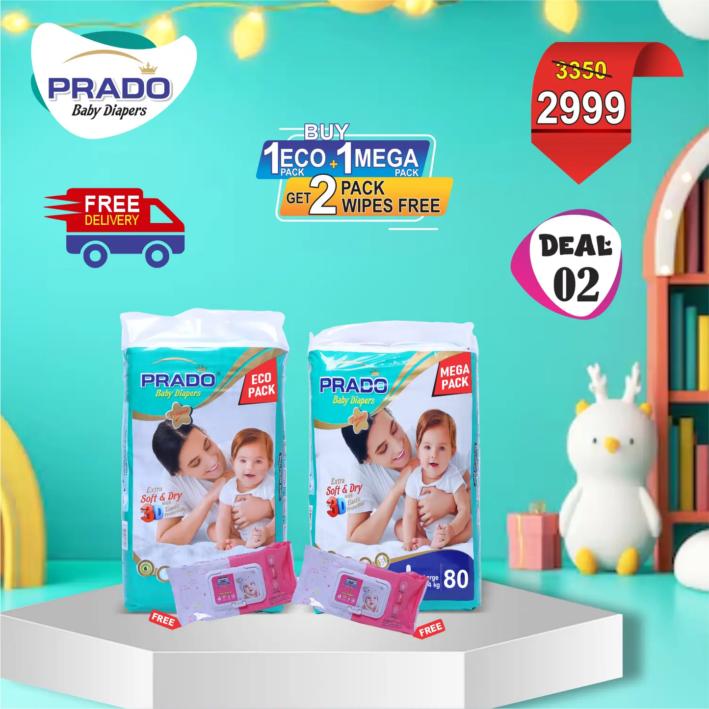 Eco Mega Deal 02 | Buy 1 Eco + 1 Mega Pack & Get 2 Wipes Free
