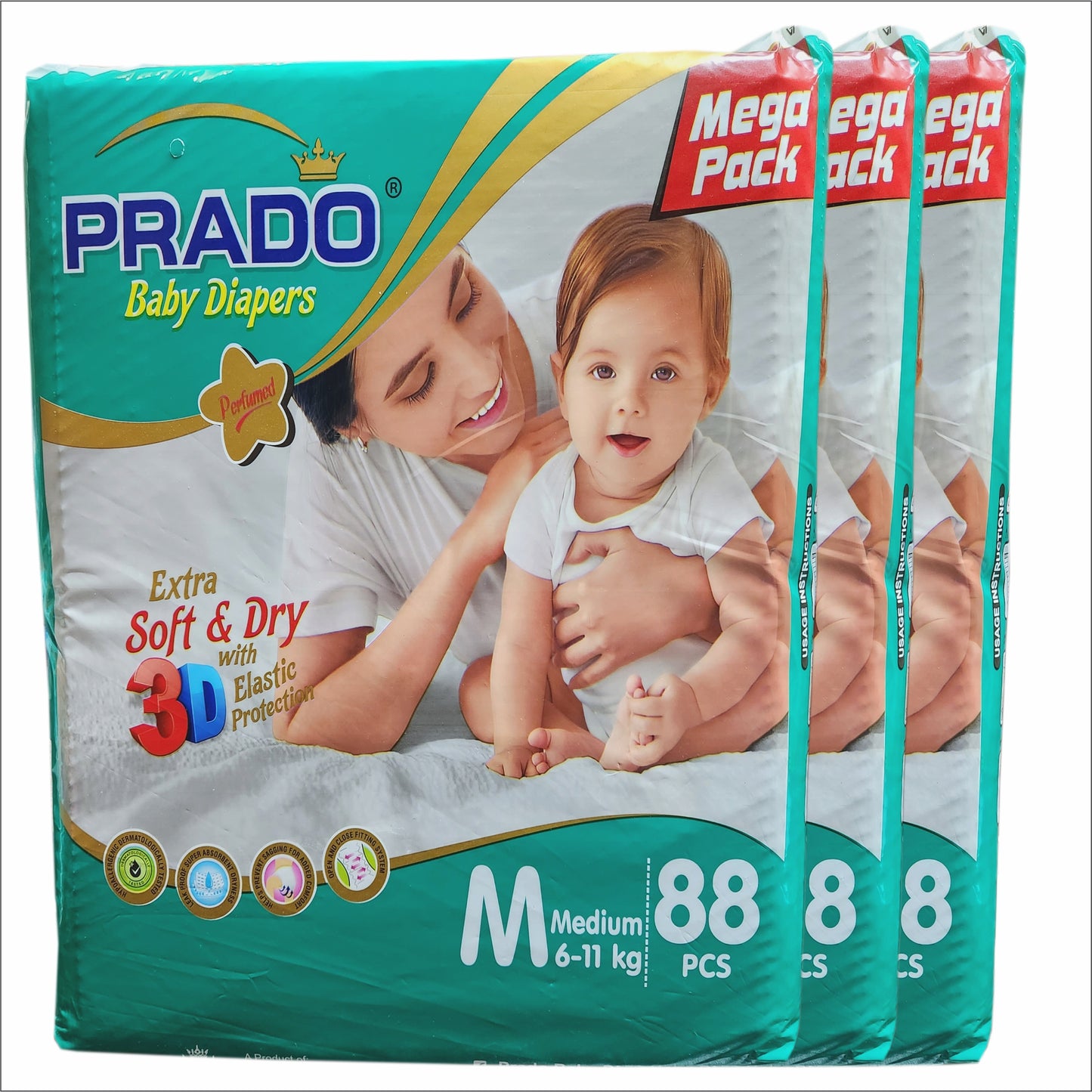 Prado 1+1 Mega Pack Bundle #3 Get 3 Paket of Wipes Free